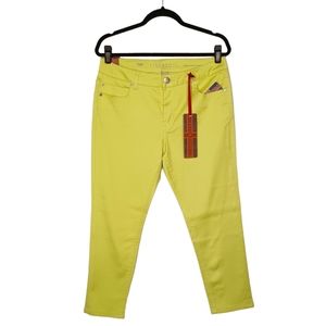 LIVERPOOL JEANS COMPANY Neon Lime Skinny Jeans 12P NWT